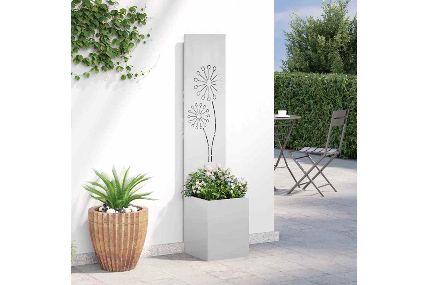 Garden Privacy Screen Silver 32 X 140 Cm Galvanised Steel-4