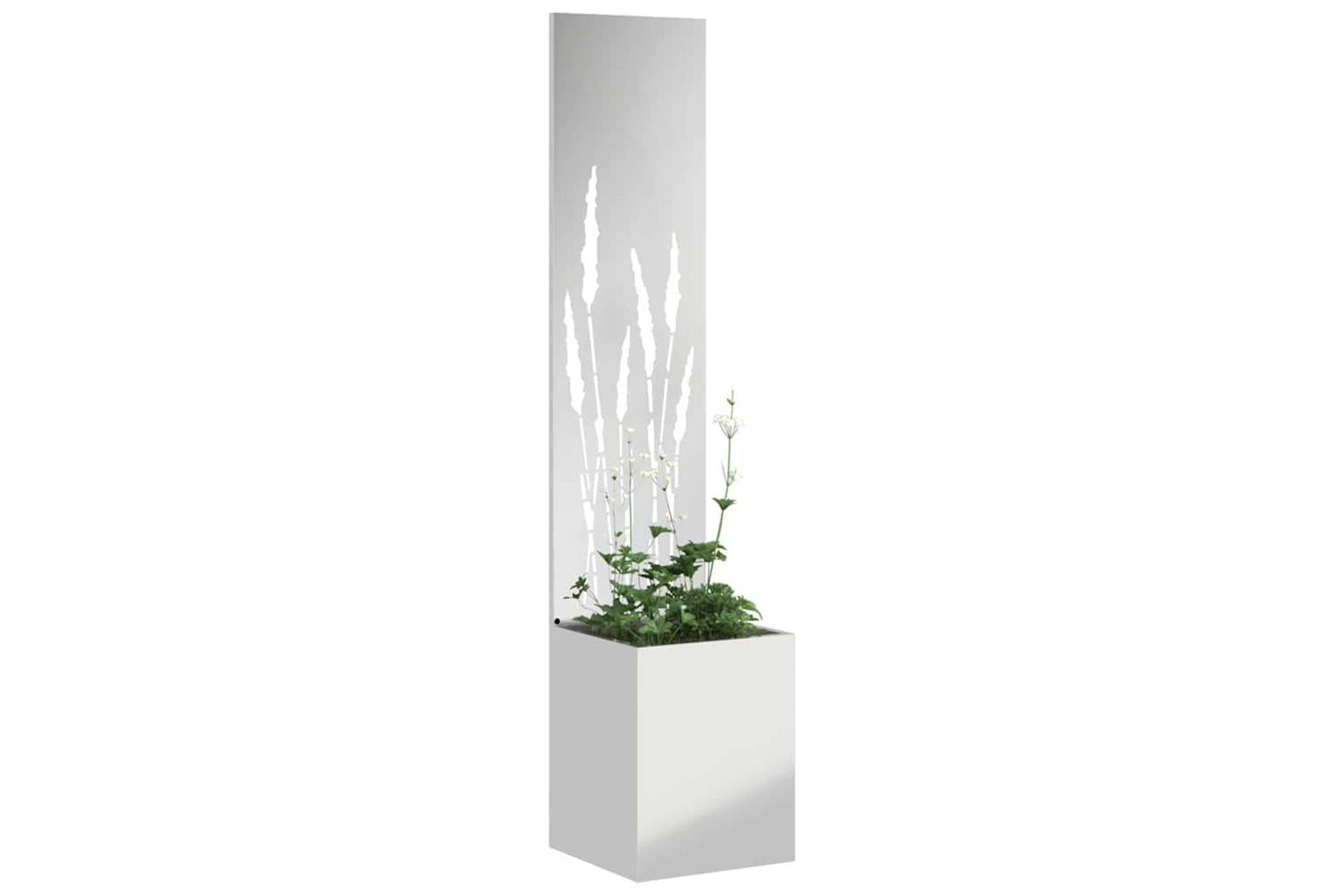 Garden Privacy Screen Silver 32 X 140 Cm Galvanised Steel-3