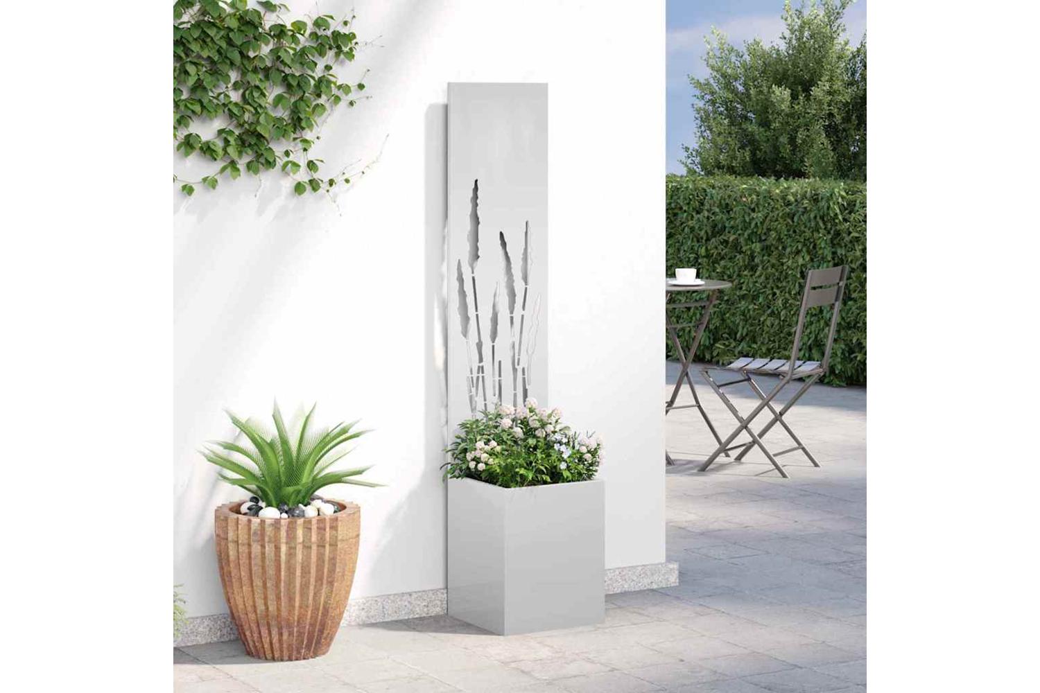 Garden Privacy Screen Silver 32 X 140 Cm Galvanised Steel-4