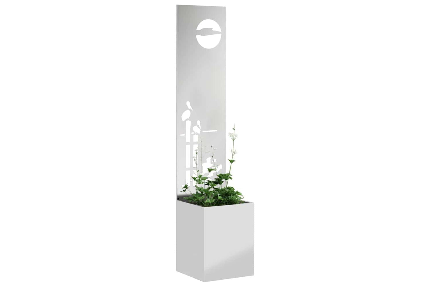 Garden Privacy Screen Silver 32 X 140 Cm Galvanised Steel-3