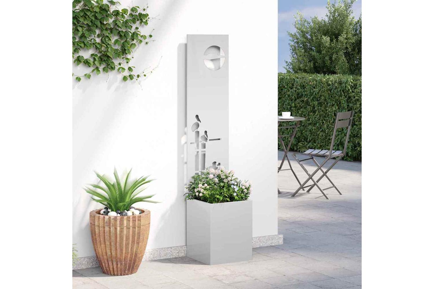 Garden Privacy Screen Silver 32 X 140 Cm Galvanised Steel-4