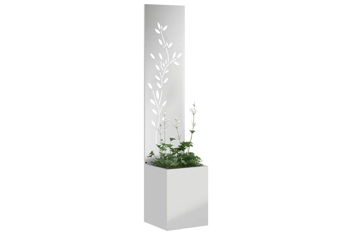 Garden Privacy Screen Silver 32 X 140 Cm Galvanised Steel-3