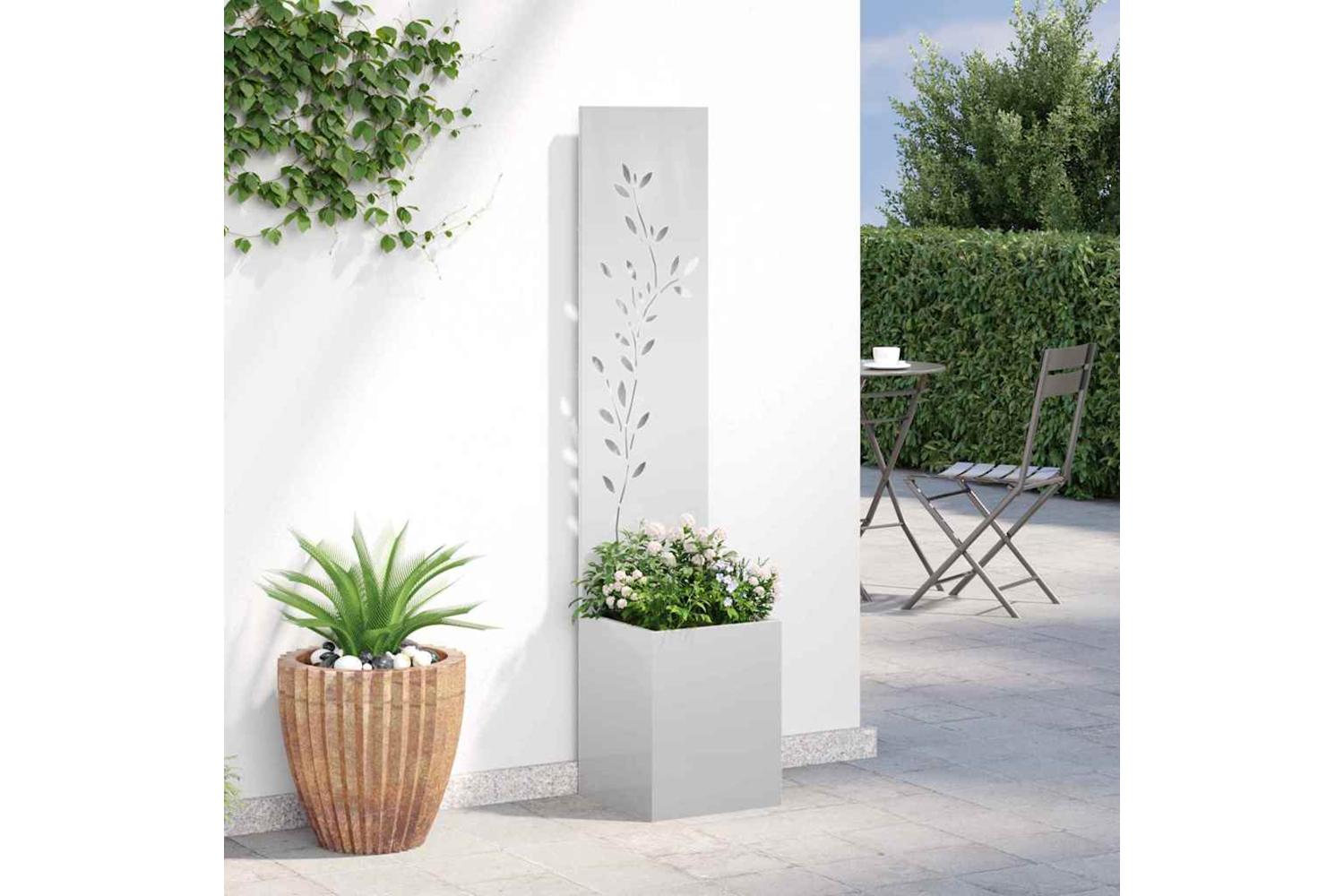 Garden Privacy Screen Silver 32 X 140 Cm Galvanised Steel-4