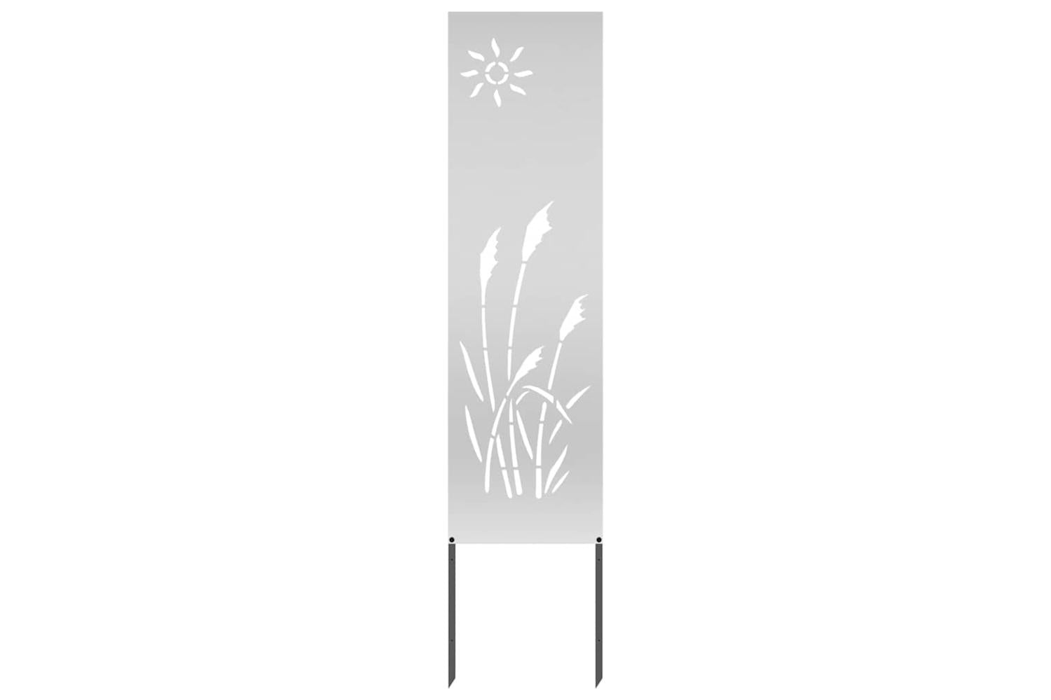 Garden Privacy Screen Silver 32 X140cm Galvanised Steel-2