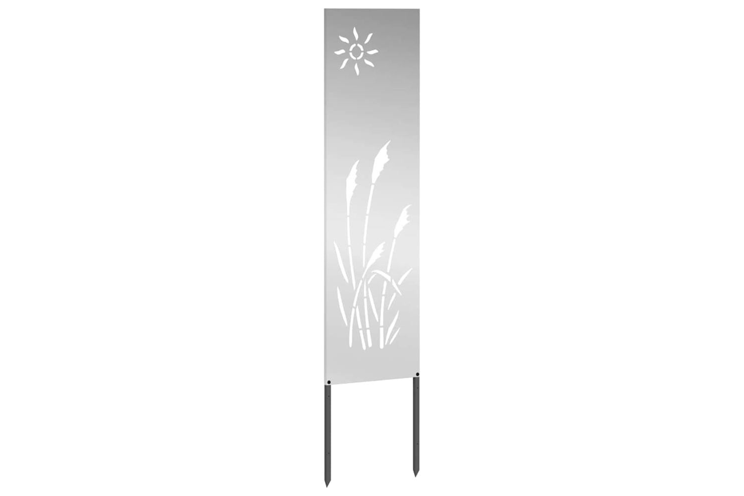 Garden Privacy Screen Silver 32 X140cm Galvanised Steel-4