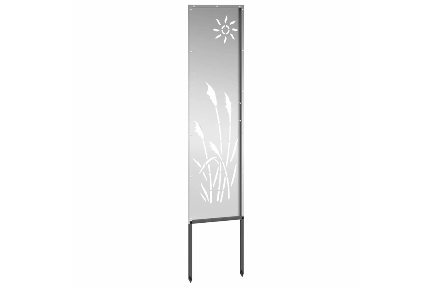 Garden Privacy Screen Silver 32 X140cm Galvanised Steel-5