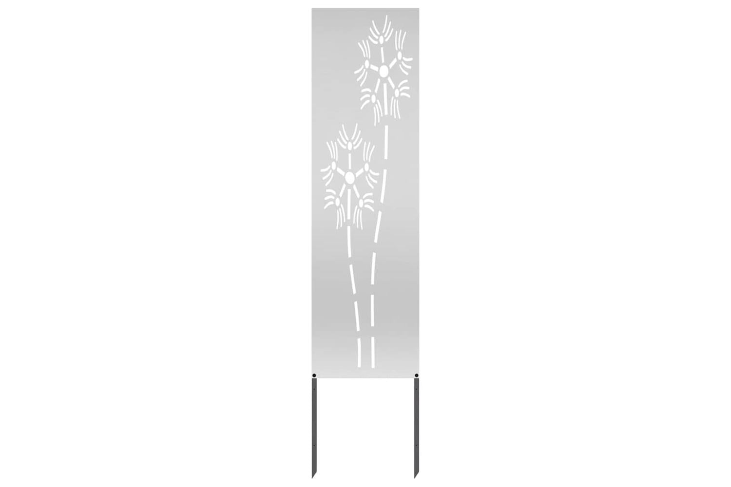 Garden Privacy Screen Silver 32 X140cm Galvanised Steel-2