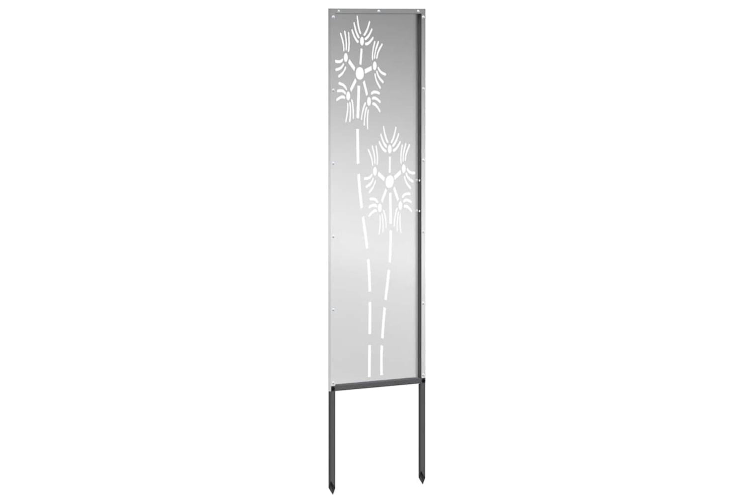 Garden Privacy Screen Silver 32 X140cm Galvanised Steel-5