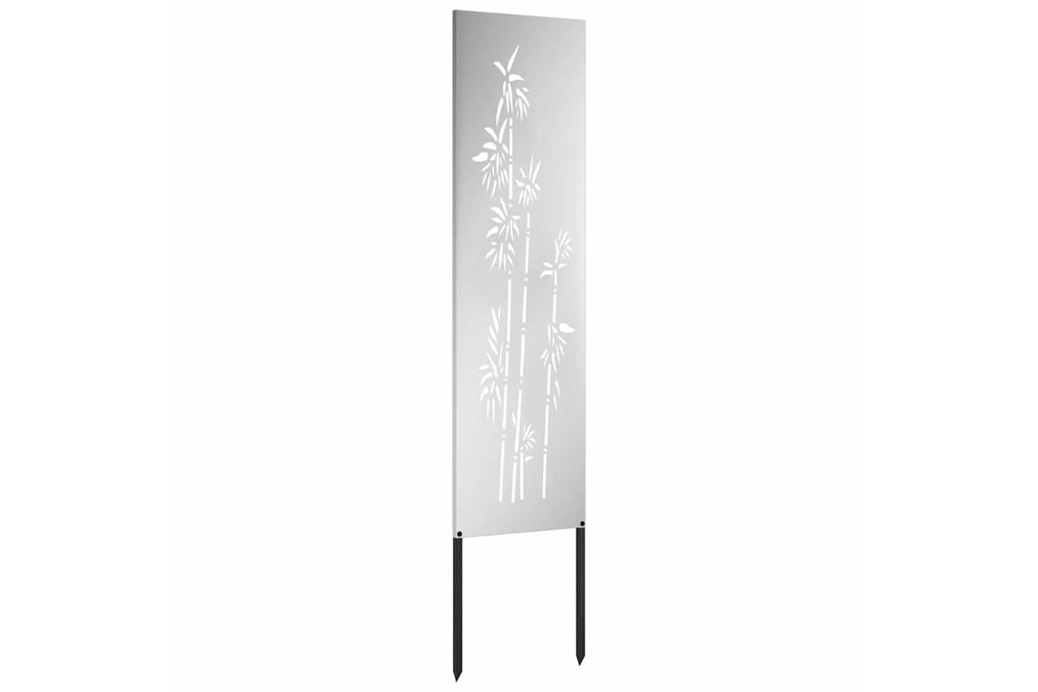 Garden Privacy Screen Silver 32 X140cm Galvanised Steel-4
