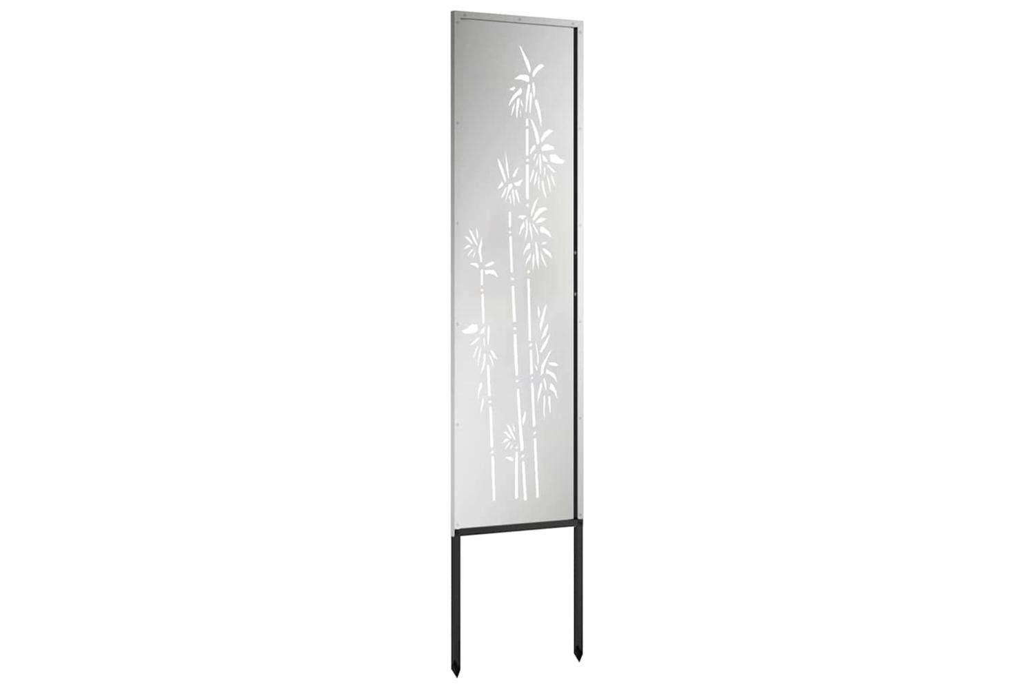Garden Privacy Screen Silver 32 X140cm Galvanised Steel-5