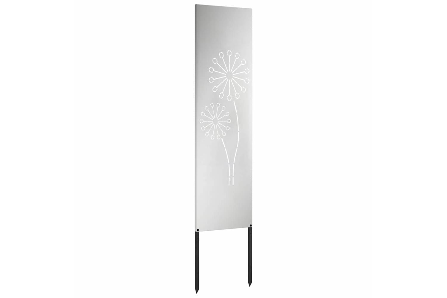 Garden Privacy Screen Silver 32 X140cm Galvanised Steel-4