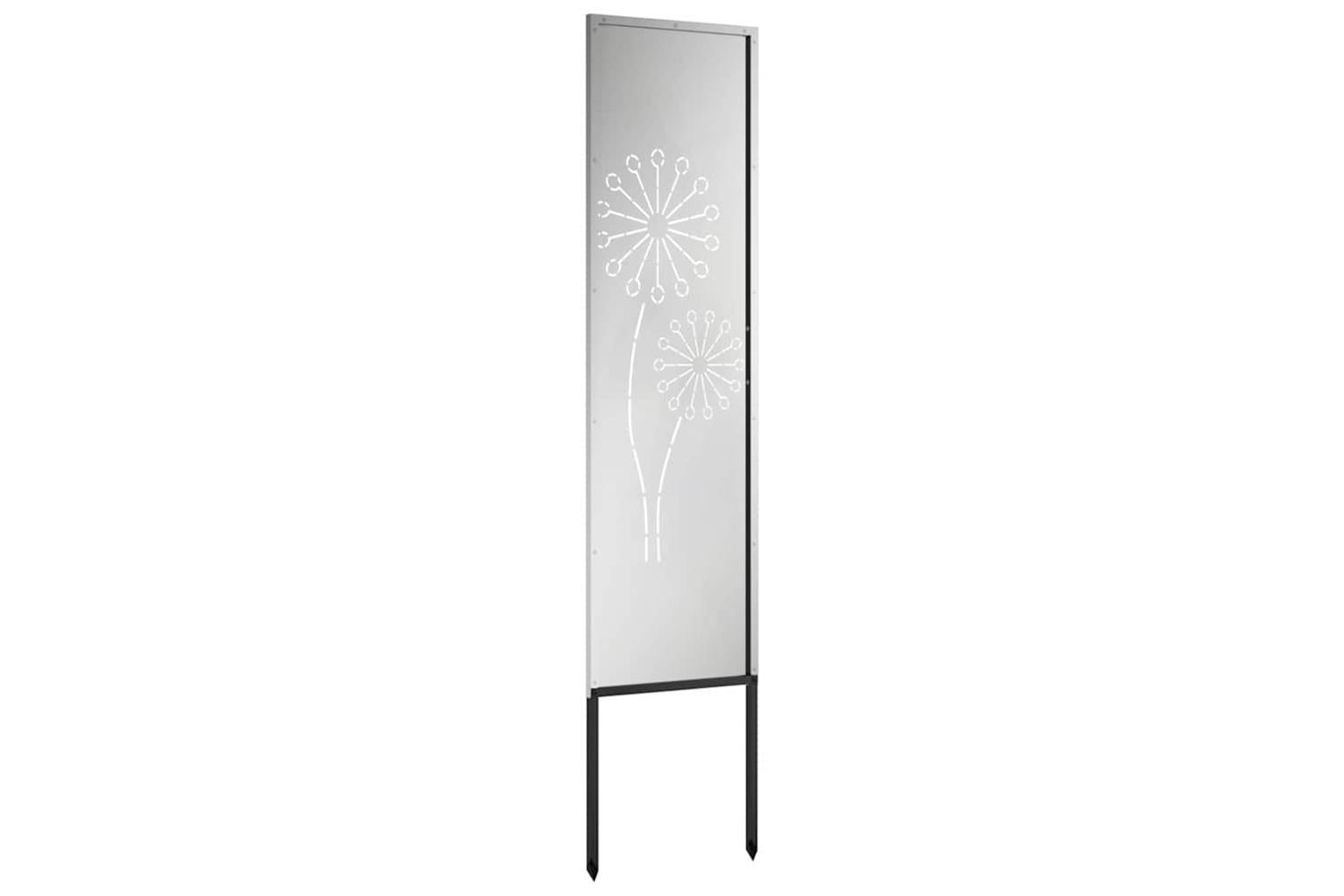 Garden Privacy Screen Silver 32 X140cm Galvanised Steel-5