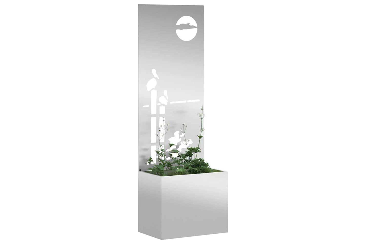 Garden Privacy Screen Silver 50 X 140 Cm Galvanised Steel-3