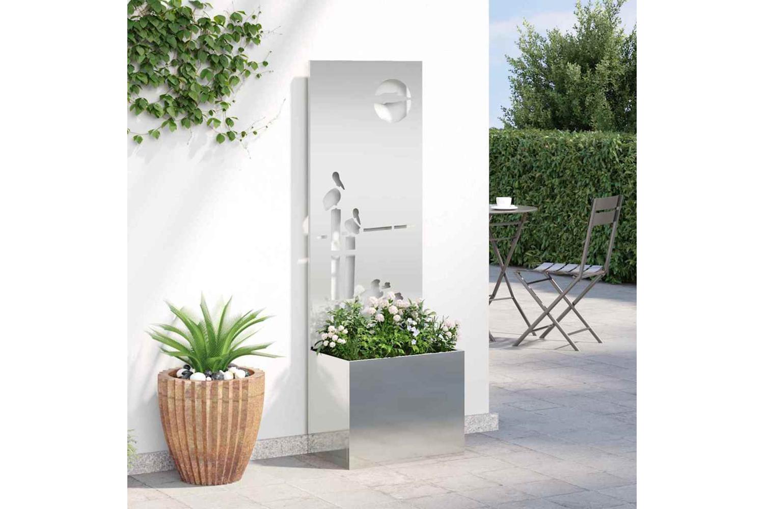 Garden Privacy Screen Silver 50 X 140 Cm Galvanised Steel-4