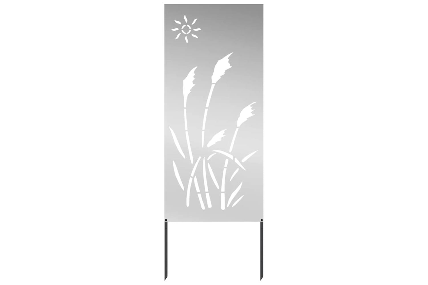 Garden Privacy Screen Silver 50 X140cm Galvanised Steel-2