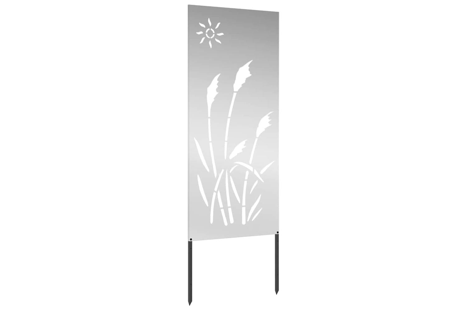 Garden Privacy Screen Silver 50 X140cm Galvanised Steel-4