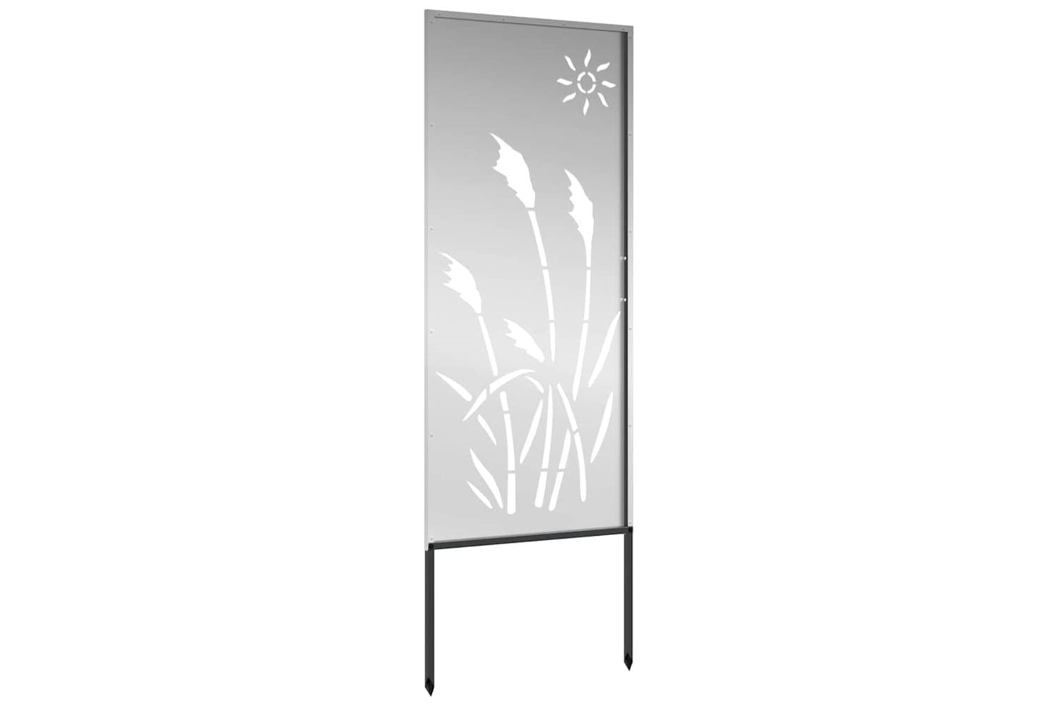 Garden Privacy Screen Silver 50 X140cm Galvanised Steel-5