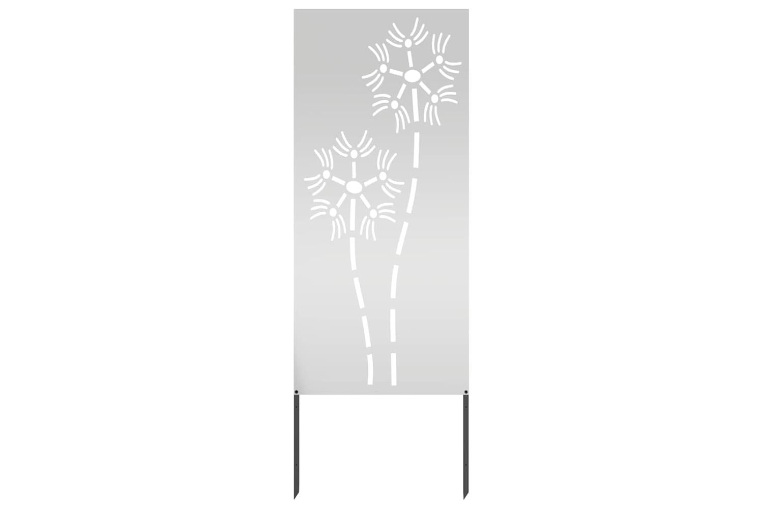 Garden Privacy Screen Silver 50 X140cm Galvanised Steel-4