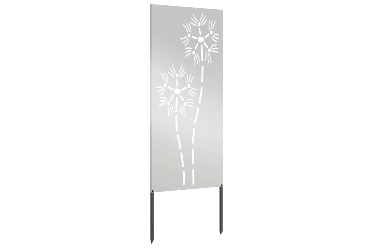 Garden Privacy Screen Silver 50 X140cm Galvanised Steel-5