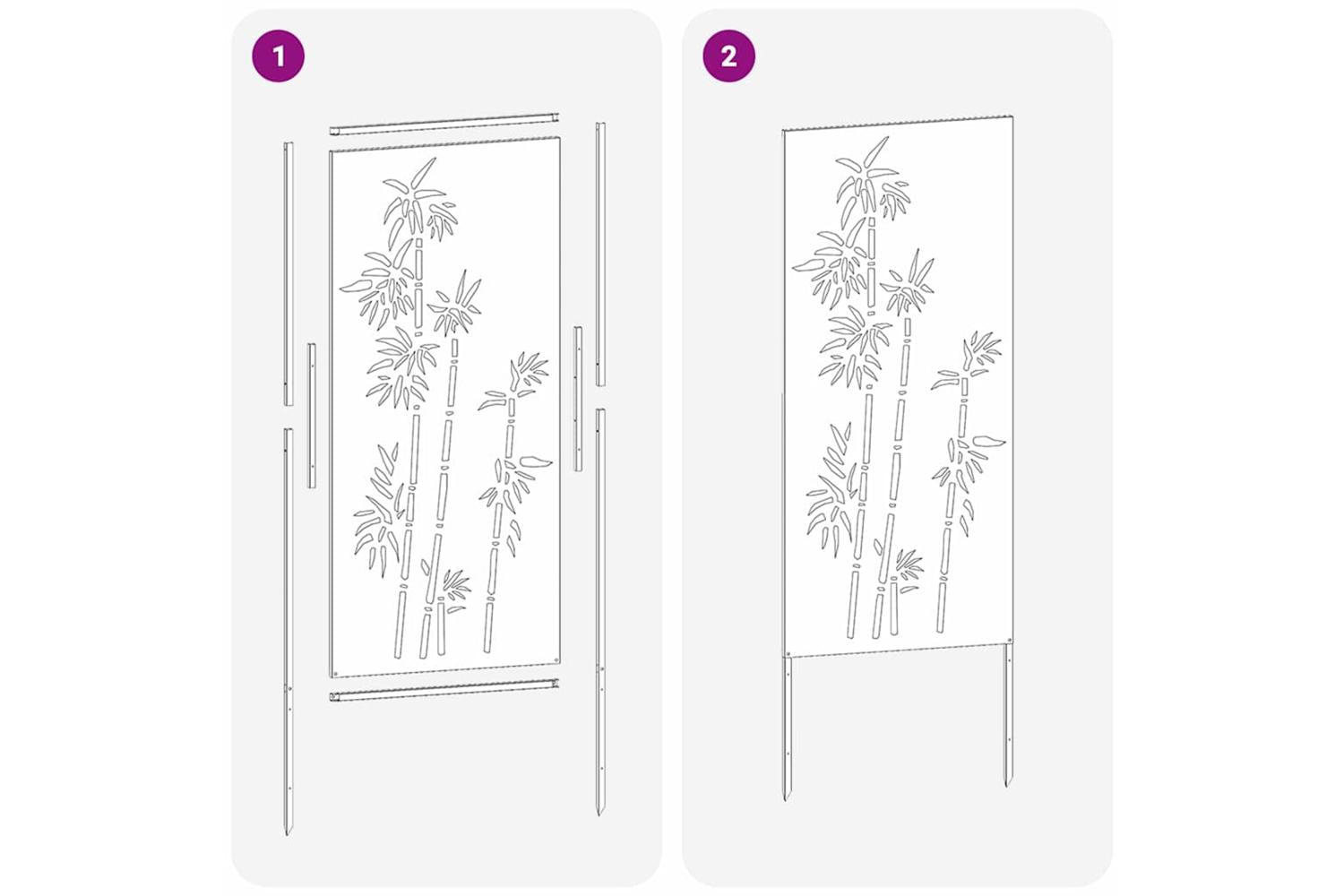 Garden Privacy Screen Silver 50 X140cm Galvanised Steel-9