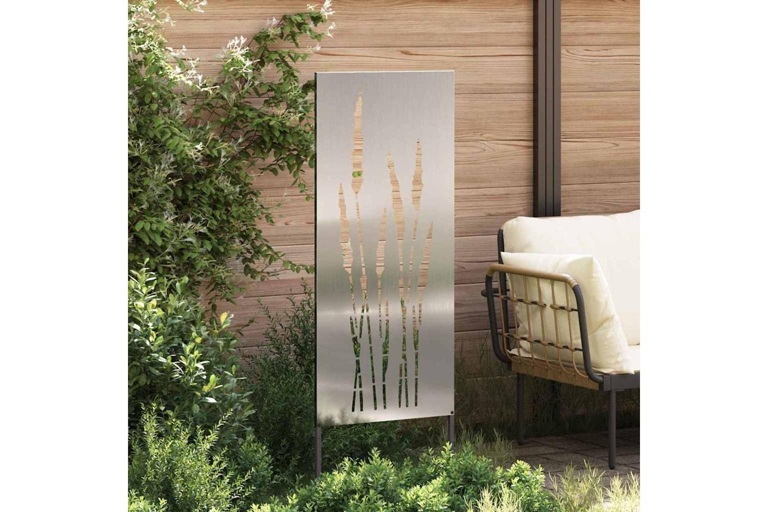 Garden Privacy Screen Silver 50 X140cm Galvanised Steel-3