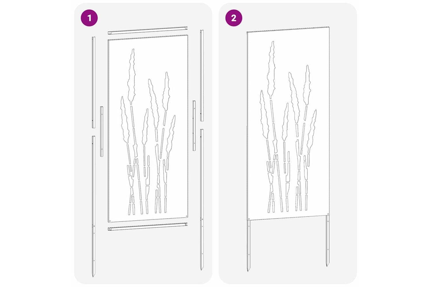 Garden Privacy Screen Silver 50 X140cm Galvanised Steel-9
