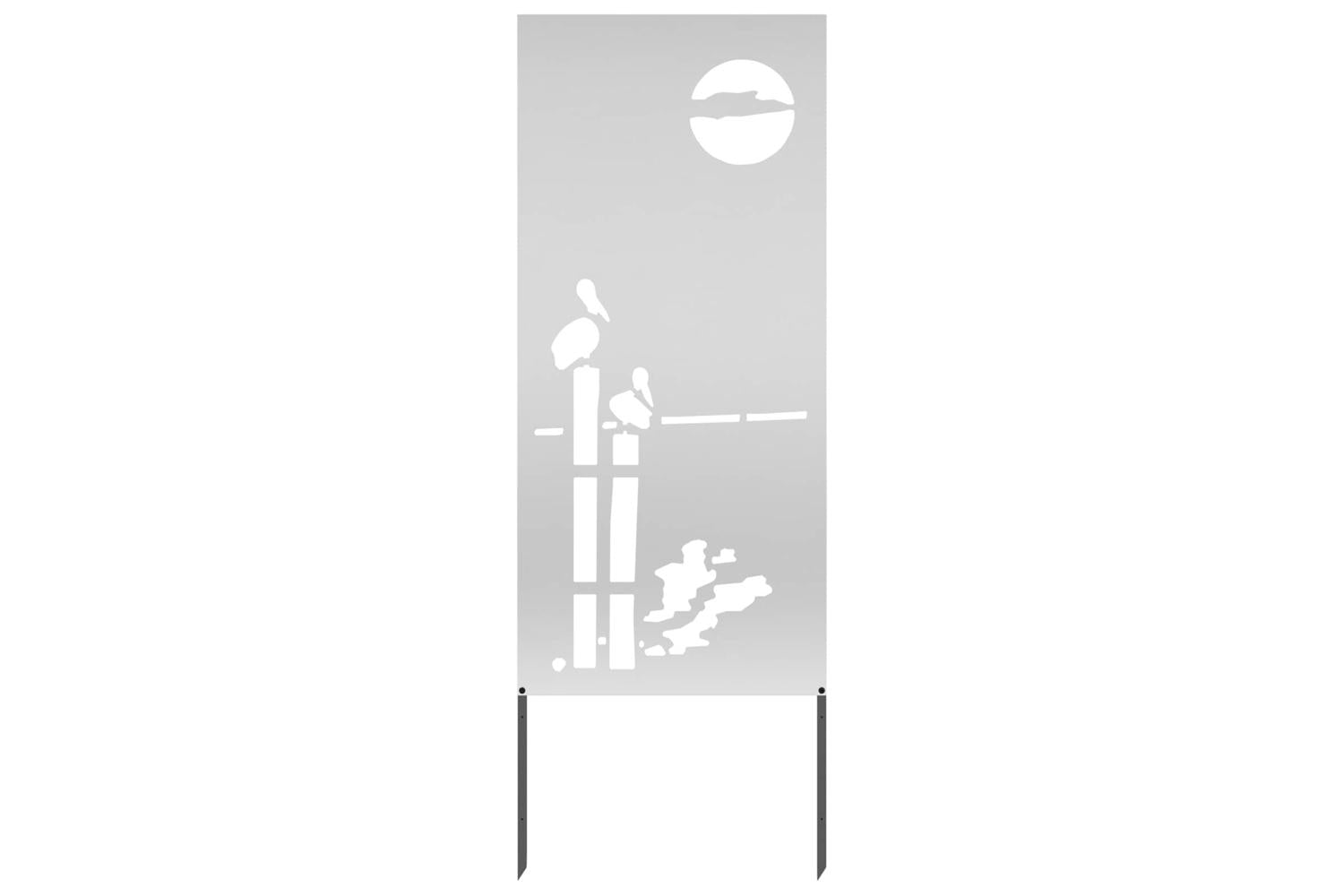 Garden Privacy Screen Silver 50 X140cm Galvanised Steel-2