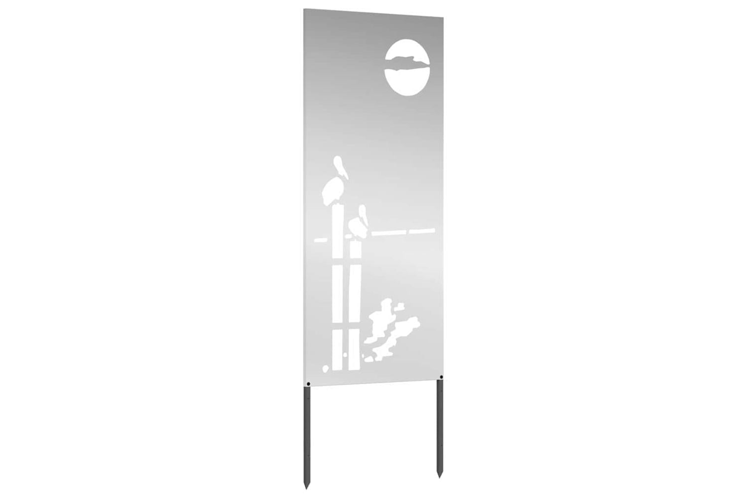 Garden Privacy Screen Silver 50 X140cm Galvanised Steel-4