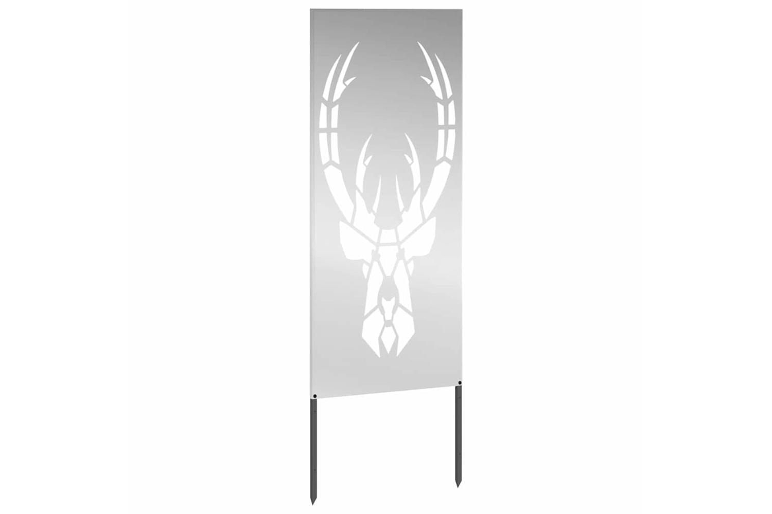 Garden Privacy Screen Silver 50 X140cm Galvanised Steel-4