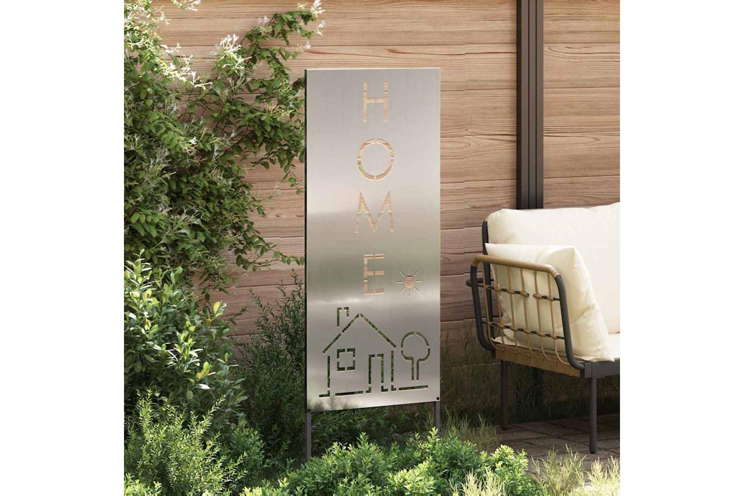 Garden Privacy Screen Silver 50 X140cm Galvanised Steel-3