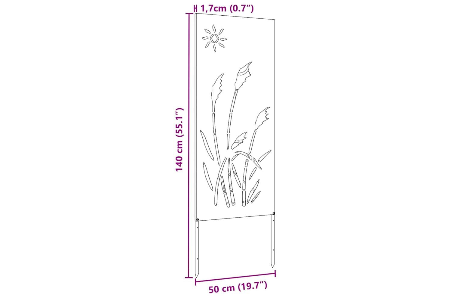 Garden Privacy Screen Silver 50 X140cm Stainless Steel-10