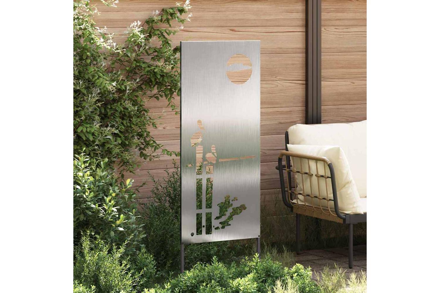 Garden Privacy Screen Silver 50 X140cm Stainless Steel-3