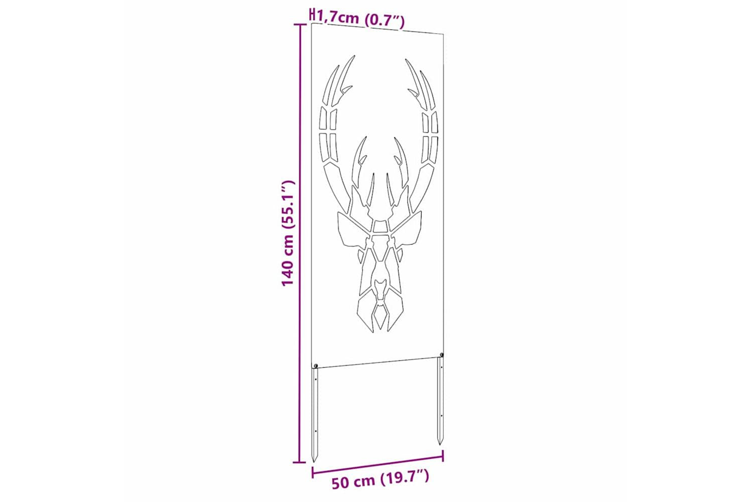 Garden Privacy Screen Silver 50 X140cm Stainless Steel-10