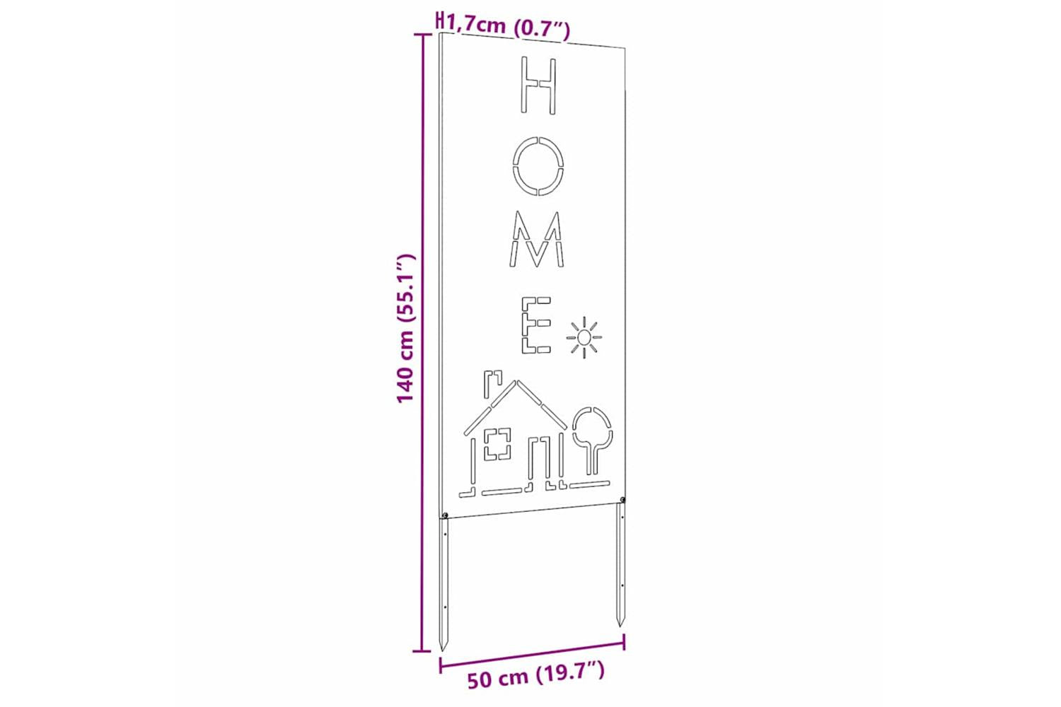 Garden Privacy Screen Silver 50 X140cm Stainless Steel-10