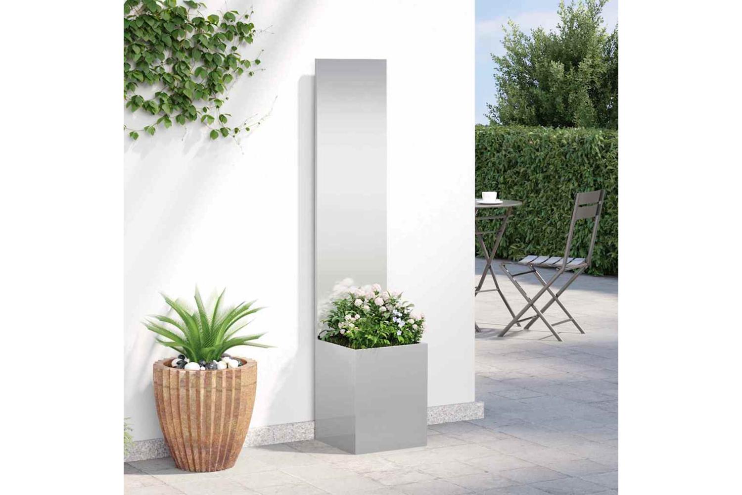 Garden Privacy Screen Sliver 32 X 140 Cm Stainless Steel-4
