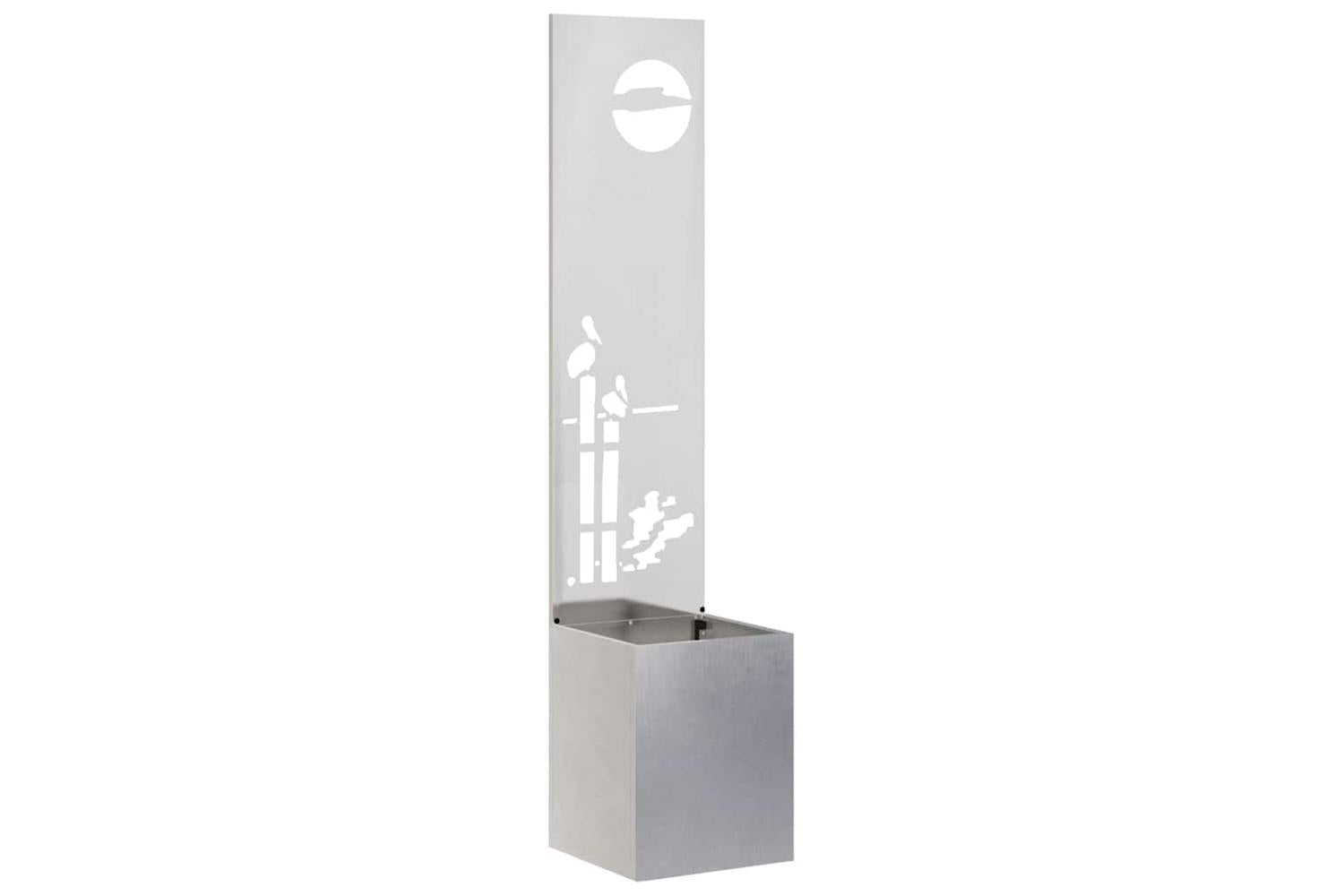 Garden Privacy Screen Sliver 32 X 140 Cm Stainless Steel