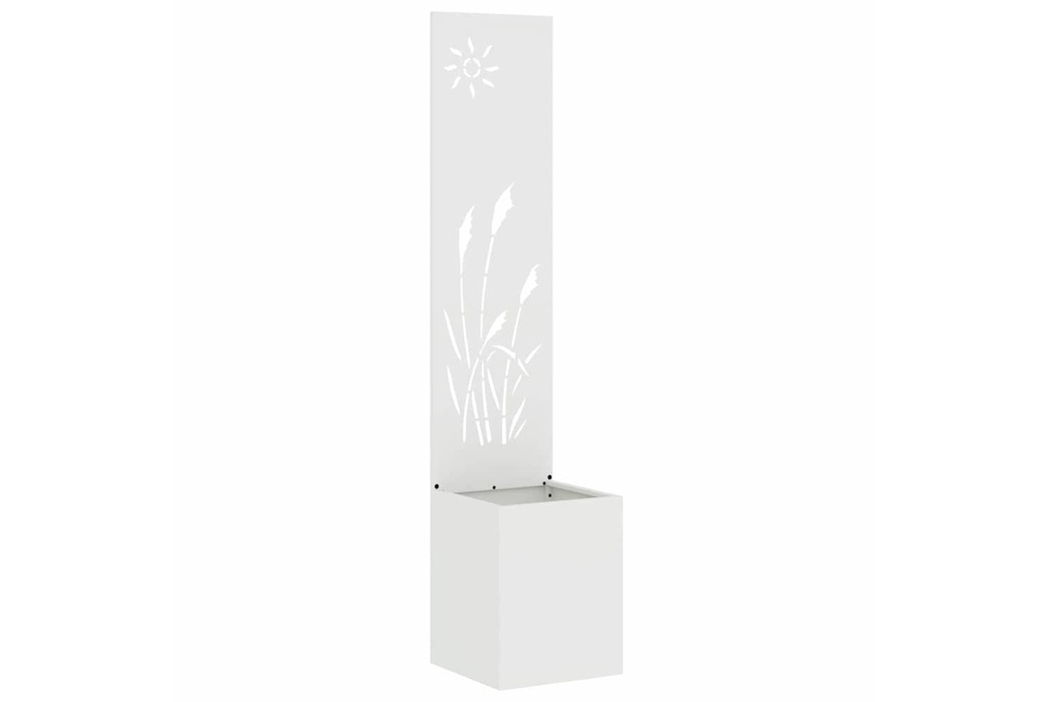 Garden Privacy Screen White 32 X 140 Cm Cold-rolled Steel-2