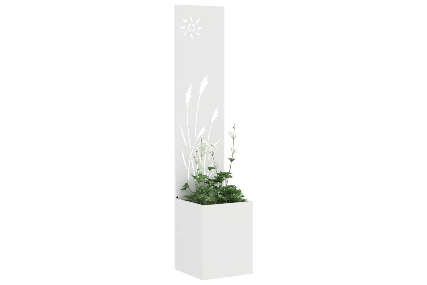Garden Privacy Screen White 32 X 140 Cm Cold-rolled Steel-3