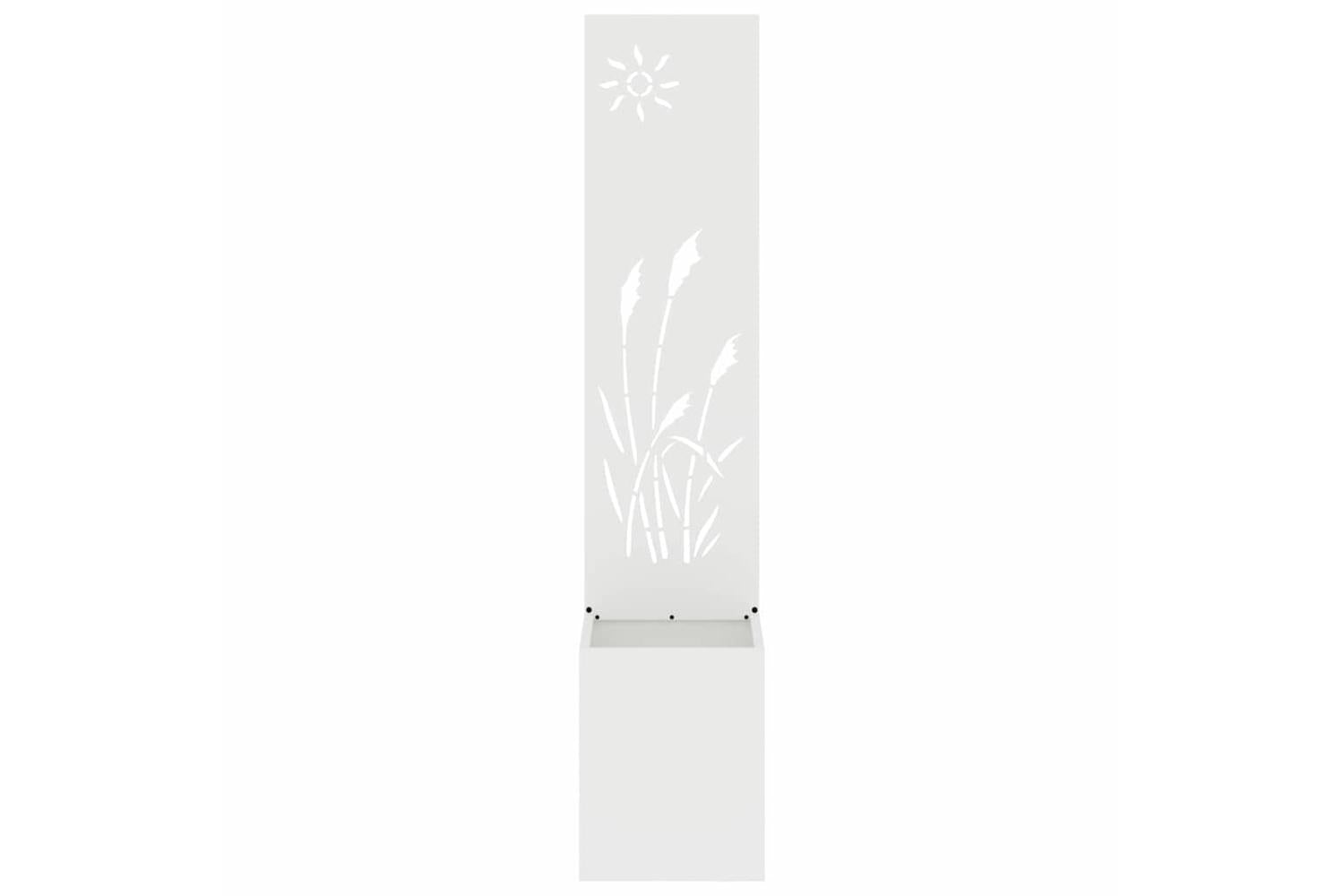 Garden Privacy Screen White 32 X 140 Cm Cold-rolled Steel-5
