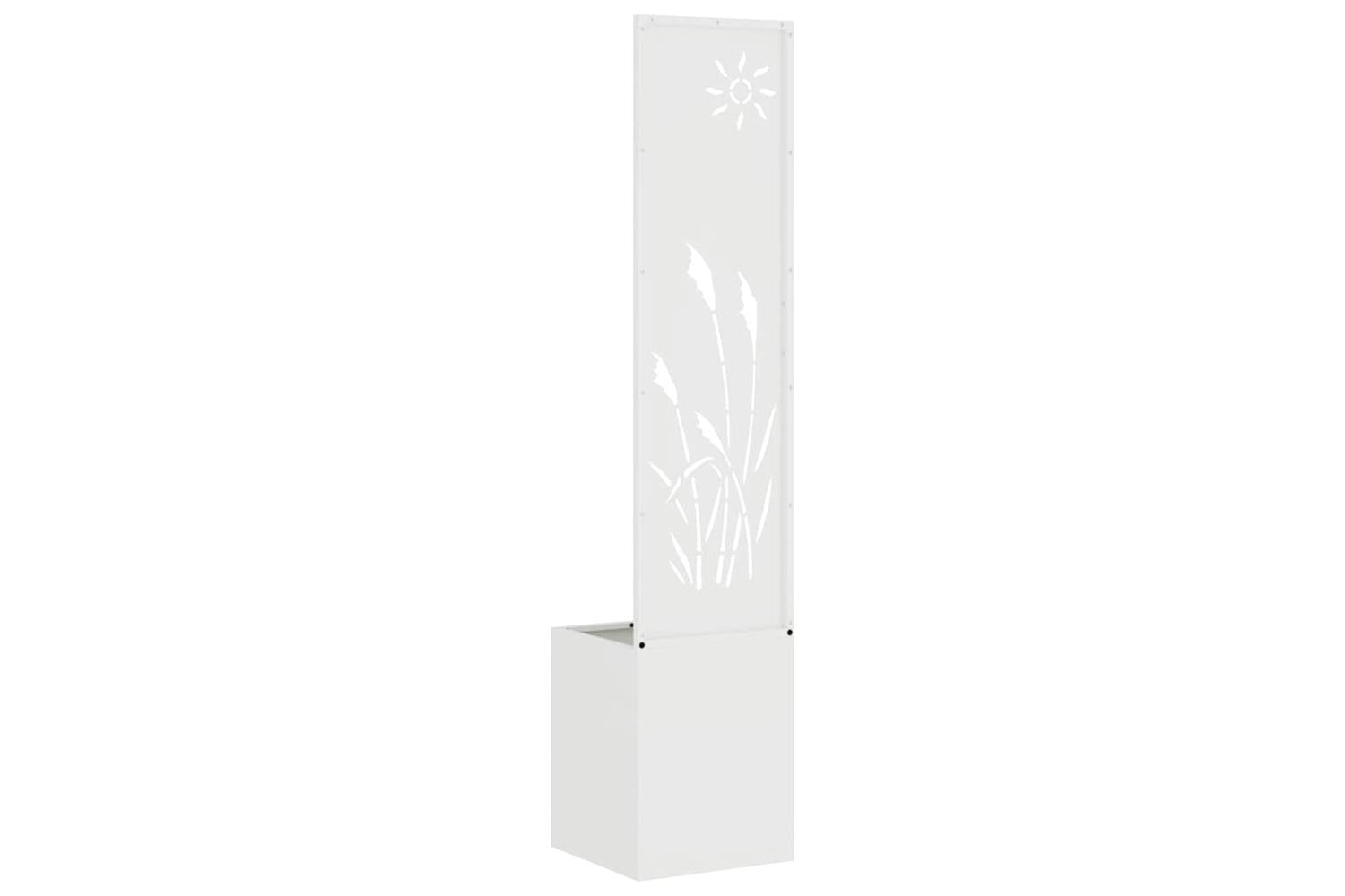 Garden Privacy Screen White 32 X 140 Cm Cold-rolled Steel-7