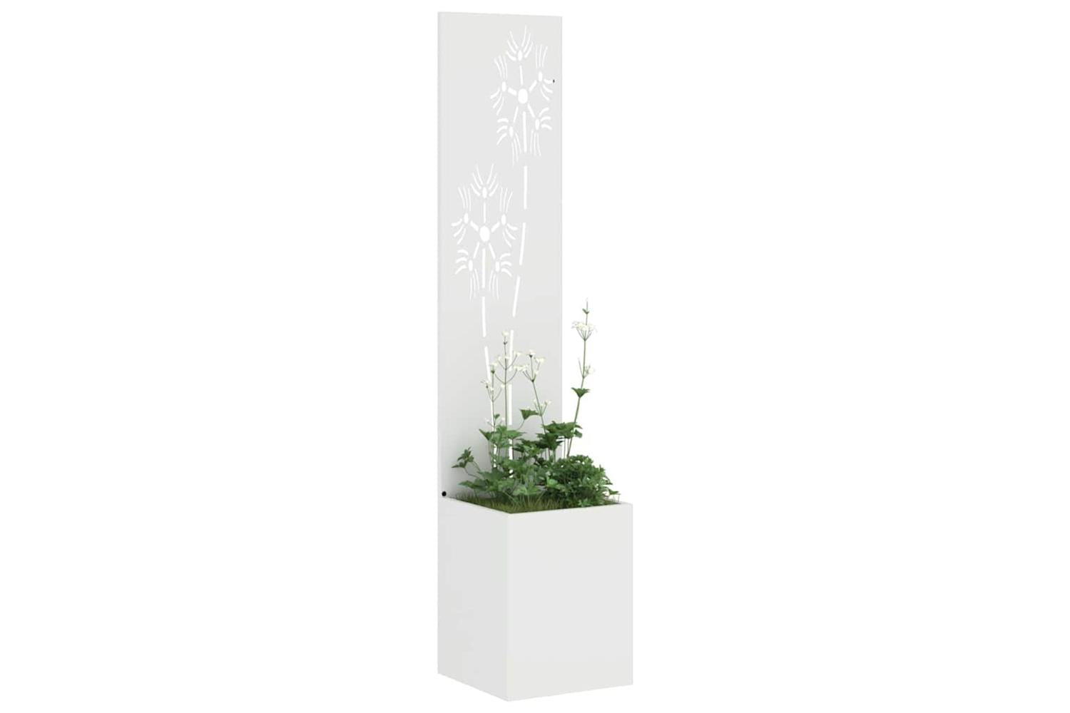 Garden Privacy Screen White 32 X 140 Cm Cold-rolled Steel-3