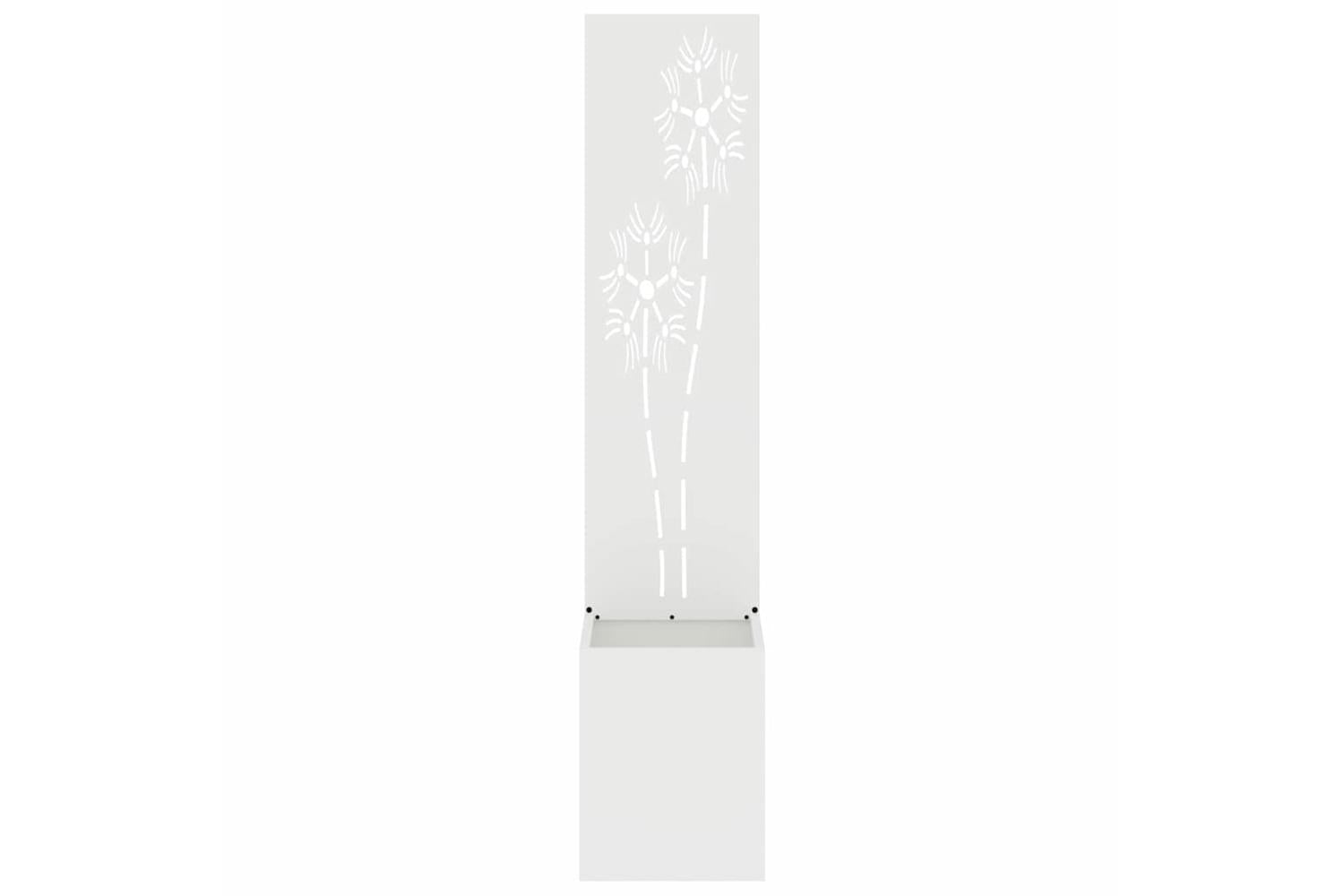 Garden Privacy Screen White 32 X 140 Cm Cold-rolled Steel-5