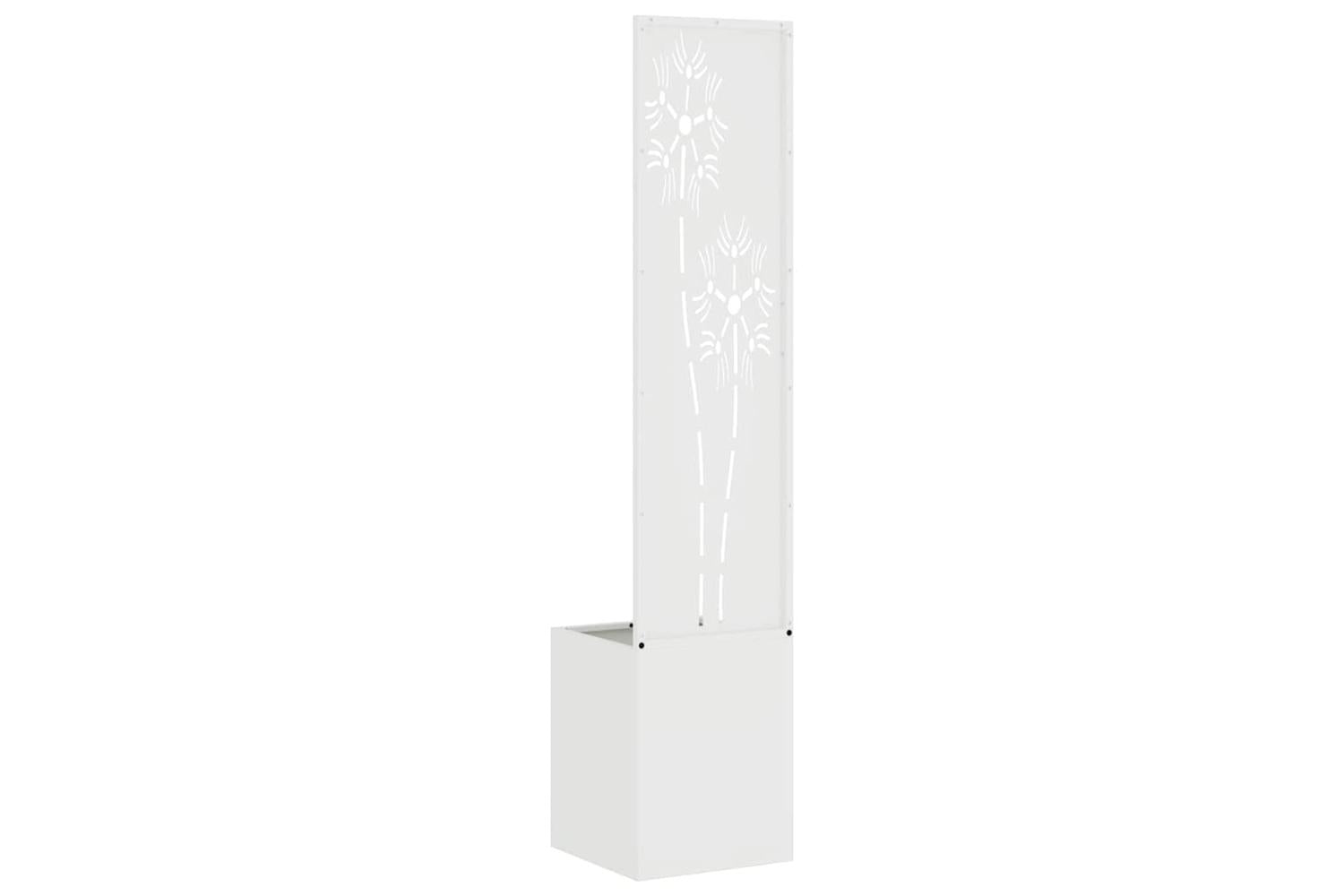 Garden Privacy Screen White 32 X 140 Cm Cold-rolled Steel-7