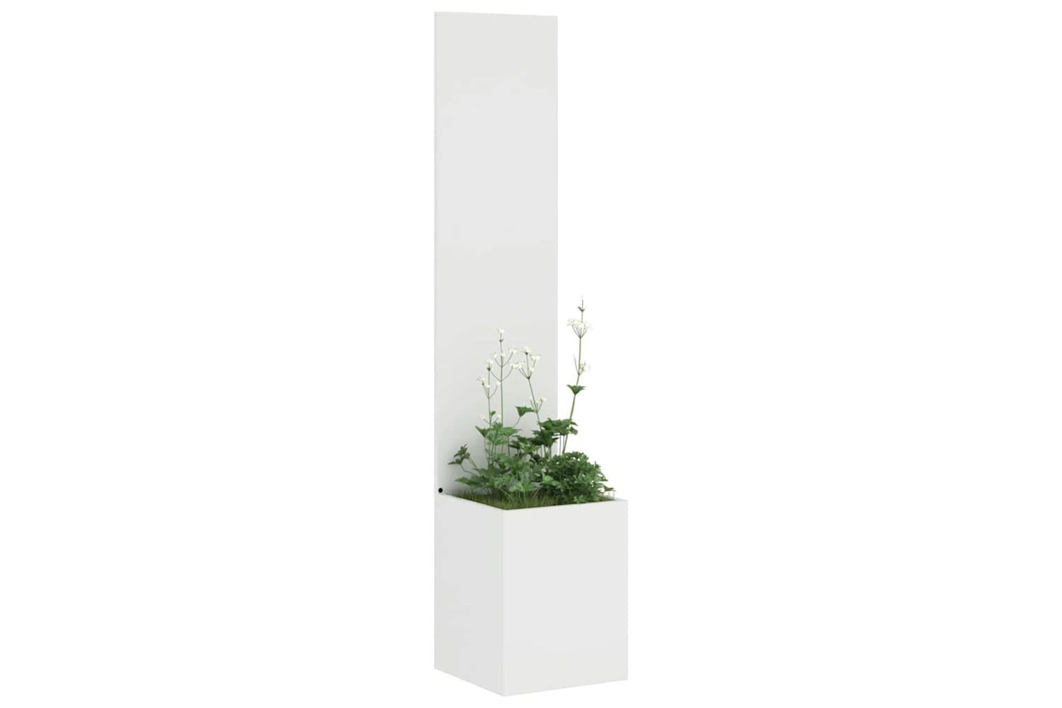 Garden Privacy Screen White 32 X 140 Cm Cold-rolled Steel-3