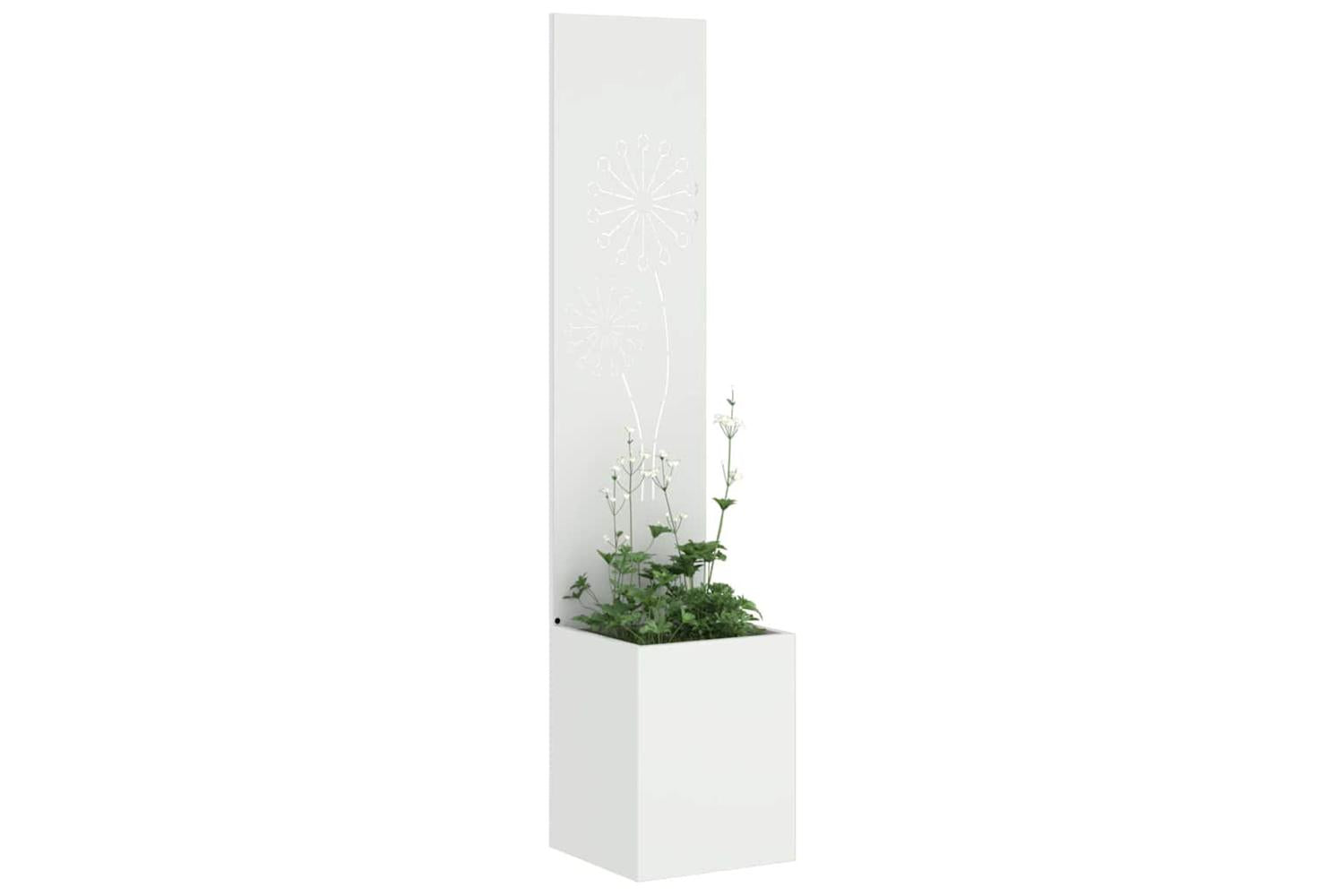 Garden Privacy Screen White 32 X 140 Cm Cold-rolled Steel-3