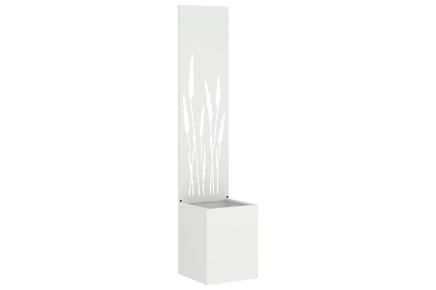 Garden Privacy Screen White 32 X 140 Cm Cold-rolled Steel-2