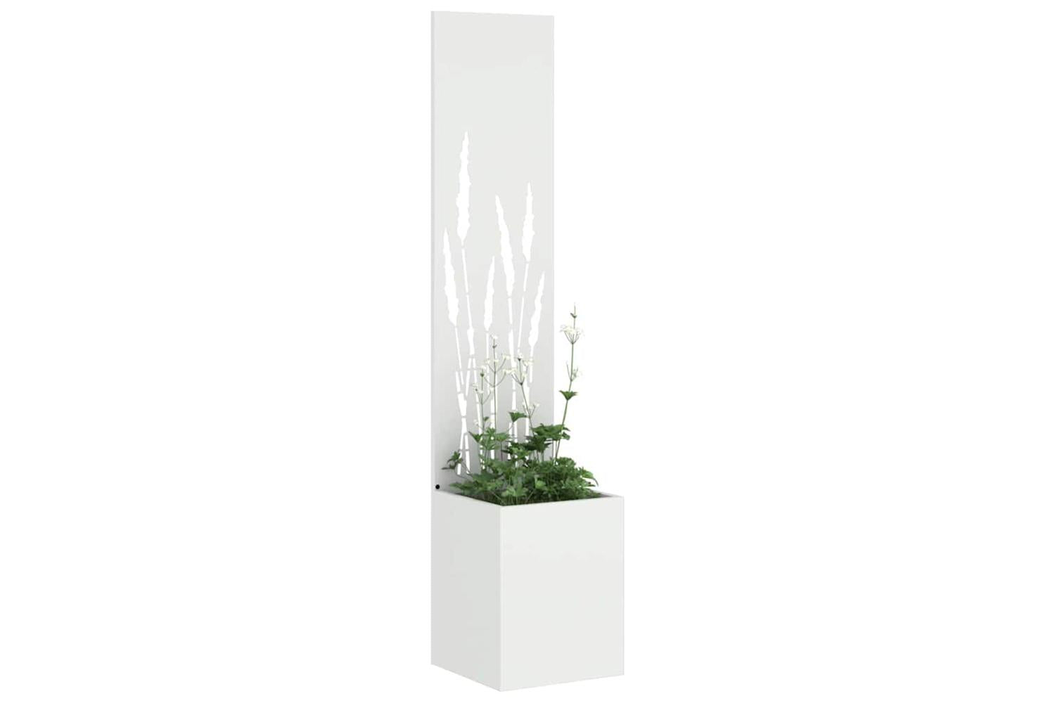 Garden Privacy Screen White 32 X 140 Cm Cold-rolled Steel-3