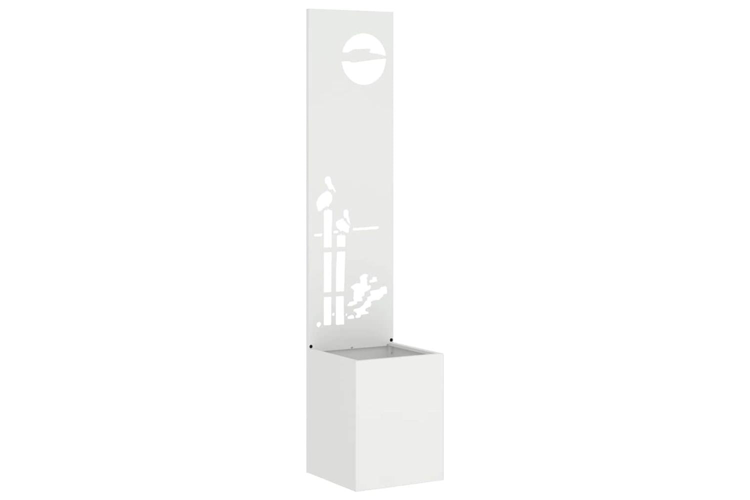 Garden Privacy Screen White 32 X 140 Cm Cold-rolled Steel-2