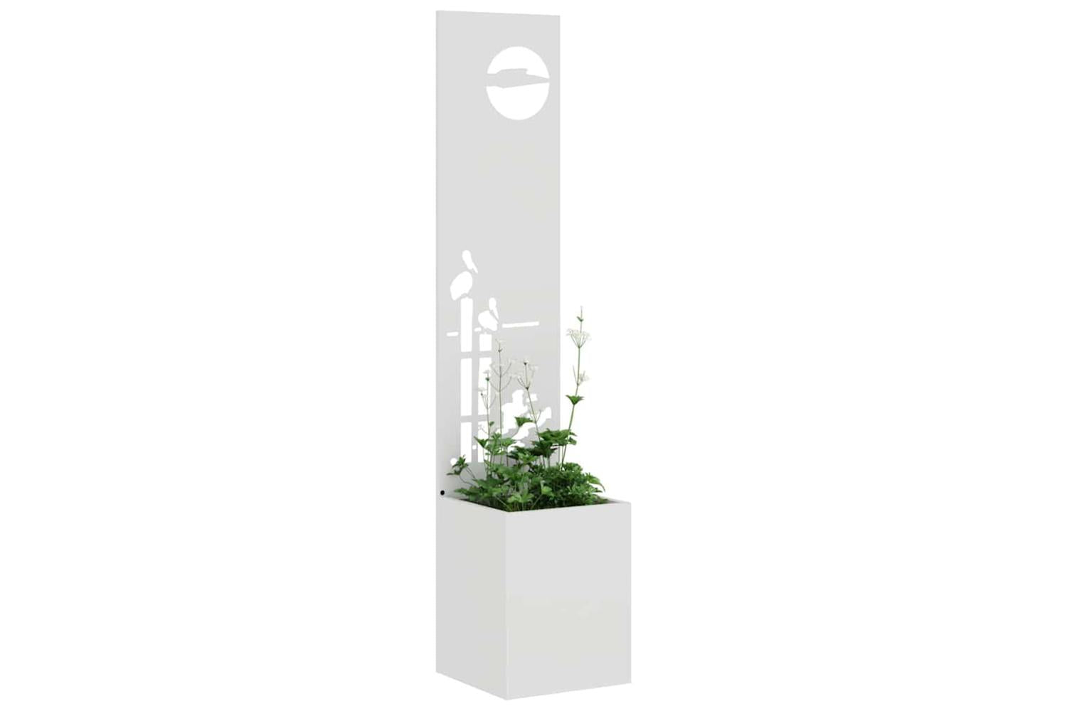 Garden Privacy Screen White 32 X 140 Cm Cold-rolled Steel-3