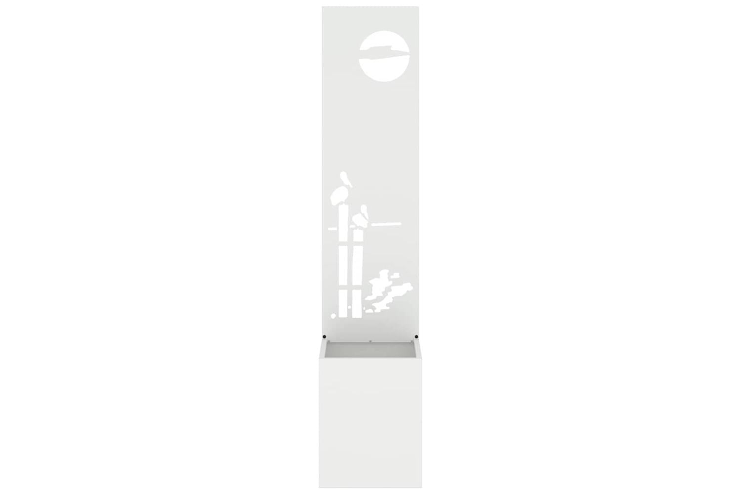 Garden Privacy Screen White 32 X 140 Cm Cold-rolled Steel-5